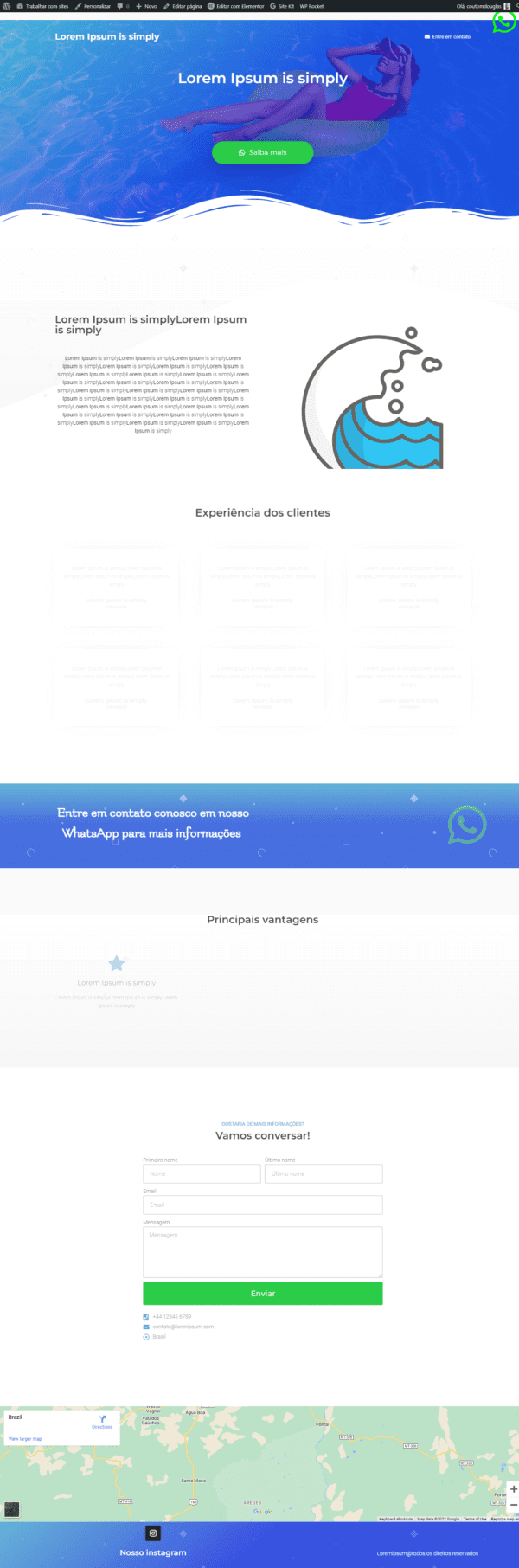 landing page designer de interiores e piscinas