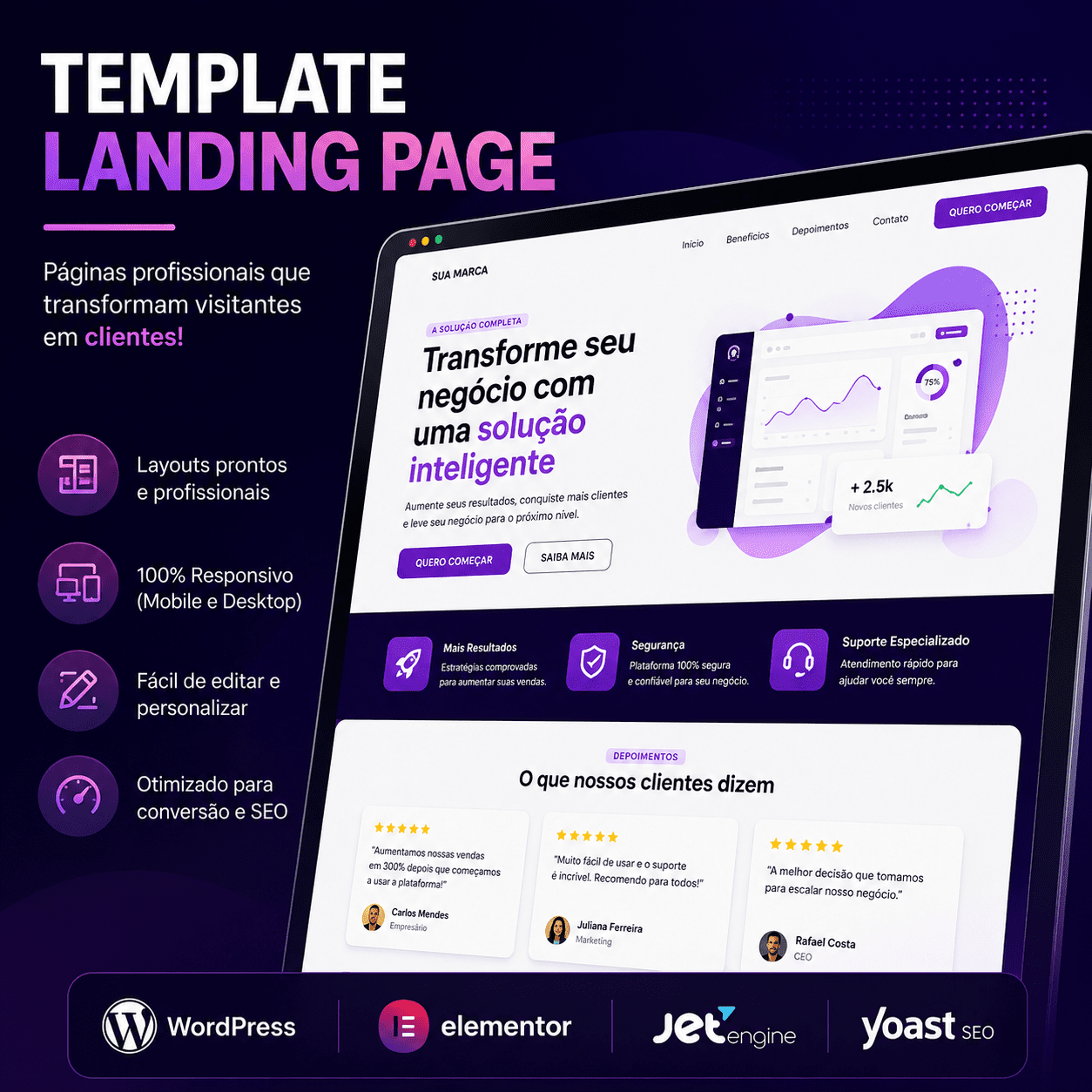 Template landing page